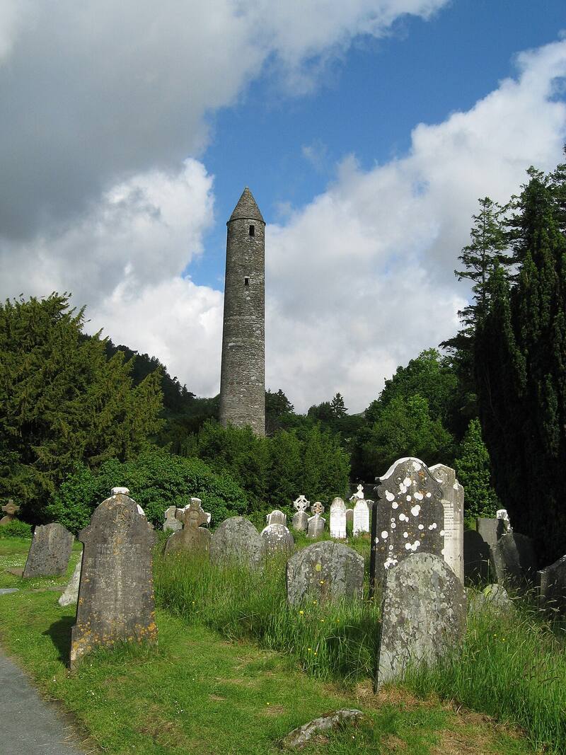 Glendalough round tower in County Wicklow
